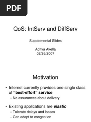 QoS Models: IntServ vs DiffServ Explained | PDF | Network