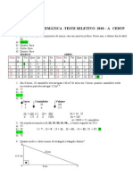 Questões de Matemática para o Teste Seletivo 2010