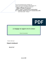 LE LANGAGE EST  IL OBJET DE SCIENCE