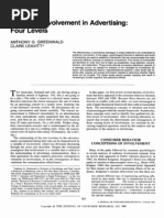 Greenwald Audience Involvement in Advertising