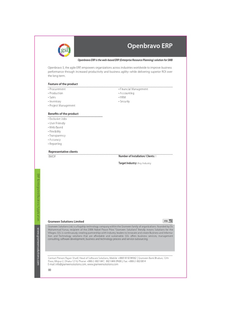 Openbravo ERP: Feature of The Product | PDF | Business