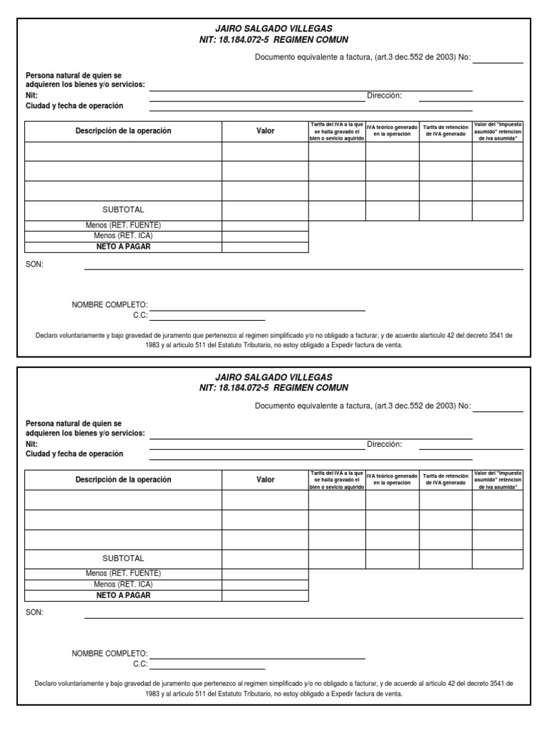 Documento equivalente formato 2020