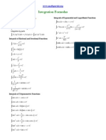 Integration Formulas