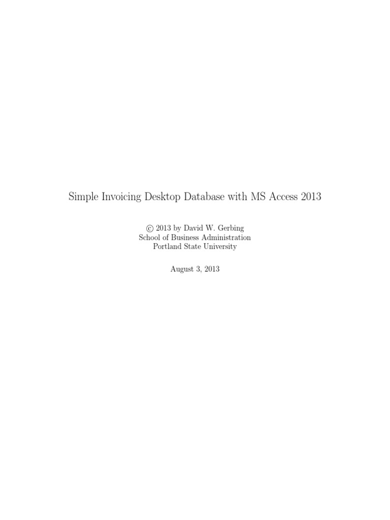 MS Access 2013 Invoicing Database Guide | PDF | Databases | Database Index