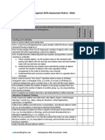 Kindergarten Skills Assessment Rubric: Math: Skills: The Skills Outlined Below Are Taken Directly From The Common Core