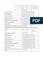 Academic Calendar 2014-15