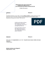 Fgfministerul Educaţiei Şi Cercetării Olimpiada de Limba Engleză Faza Pe Judeţ/ Municipiul Bucureşti, 26 Februarie 2005 Classa A Xi-Aaaaaaaaa A