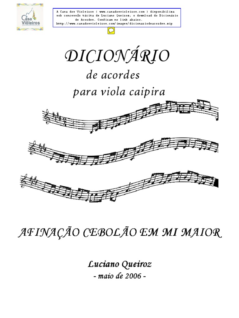 Dicionario De Acordes Viola Caipira Pdf Acorde Música Guitarras