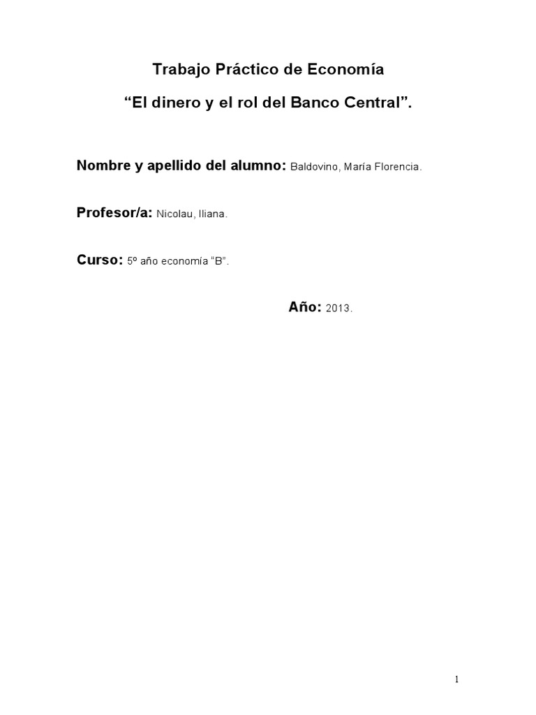 Funciones y Políticas del Banco Central | PDF | La política monetaria ...