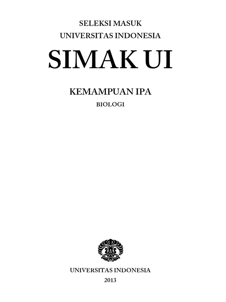 Soal Biologi SIMAK UI 2013 | PDF | Sains & Matematika