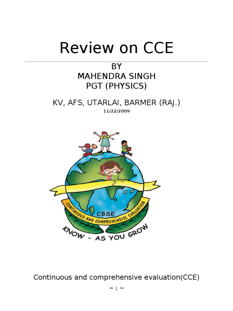 Understanding Continuous Comprehensive Evaluation | PDF | Educational ...