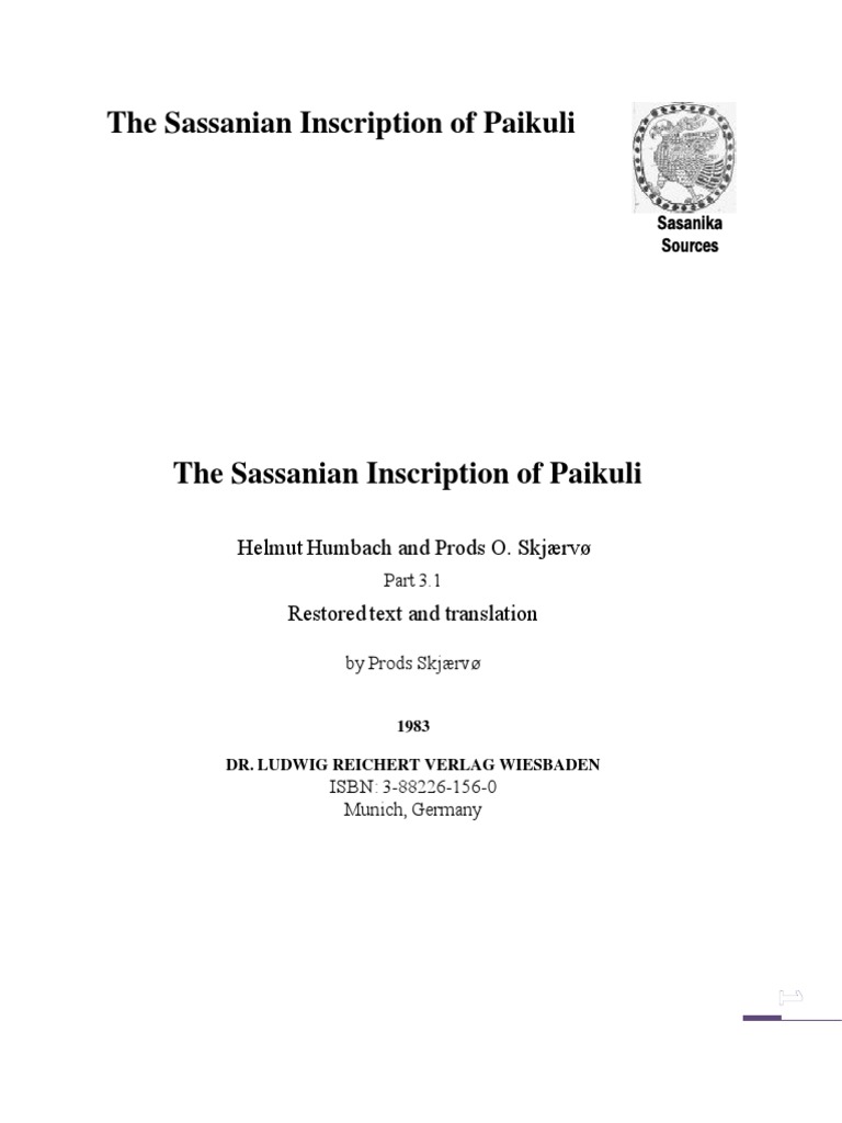 The Sassanian Inscription of Paikuli PDF Titles