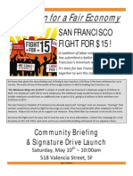SF Campaign For A Fair Economy Fight For 15 Flyer