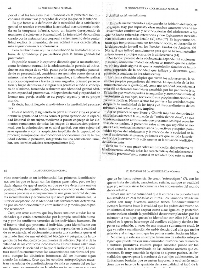 La Adolescencia Normal El Síndrome De La Adolescencia Normal