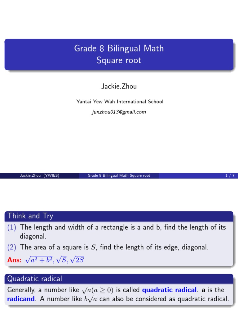 Square Root | PDF
