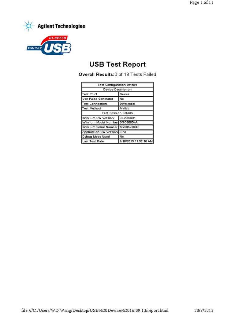 High Speed USB2 Test | Usb | Amplitude