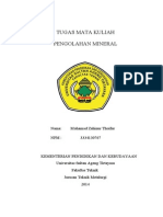 Tugas Mata Kuliah Pengolahan Mineral: Nama: Mohamad Zahinur Thoifur NPM: 3334130767