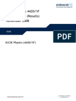 IGCSE Physics 4420/1F Mark Scheme (Results) November 2008