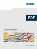 Thermoelectric Materials Material Characterization, Phase Changes, Thermal Conductivity