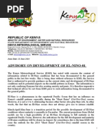 Download ADVISORY ON DEVELOPMENT OF EL-NINO-01  by Kenya Meteorological Service SN229133807 doc pdf