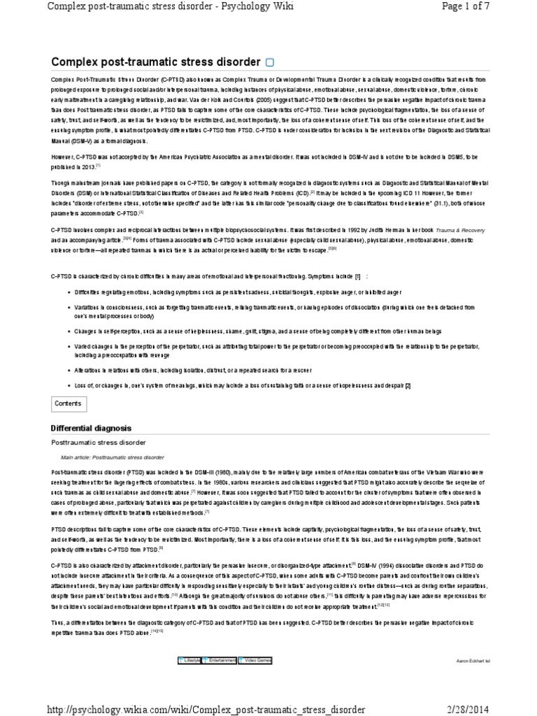 Complex Post Traumatic Stress Pdf Complex Post Traumatic Stress
