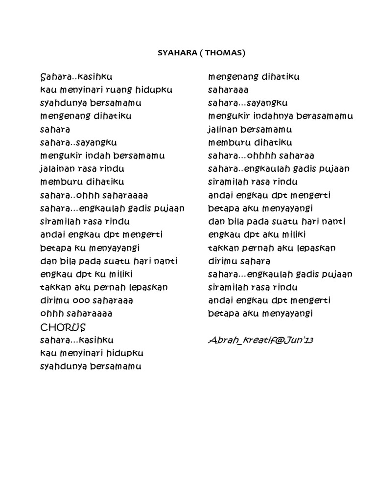 Lirik Lagu Print