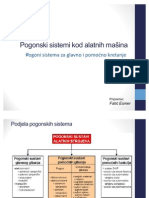 Pogoni Sistema Za Glavno I Pomoćno Kretane Kod CNC Alatnih Mašina