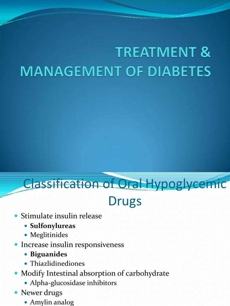Oral Hypoglycemic Drug Classification | PDF | Diabetes Mellitus | Insulin