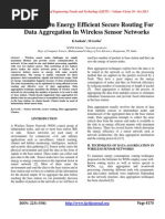 A Review On Energy Efficient Secure Routing For Data Aggregation In Wireless Sensor Networks