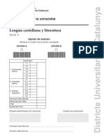 Examen Llengua Castellana PAU 2014