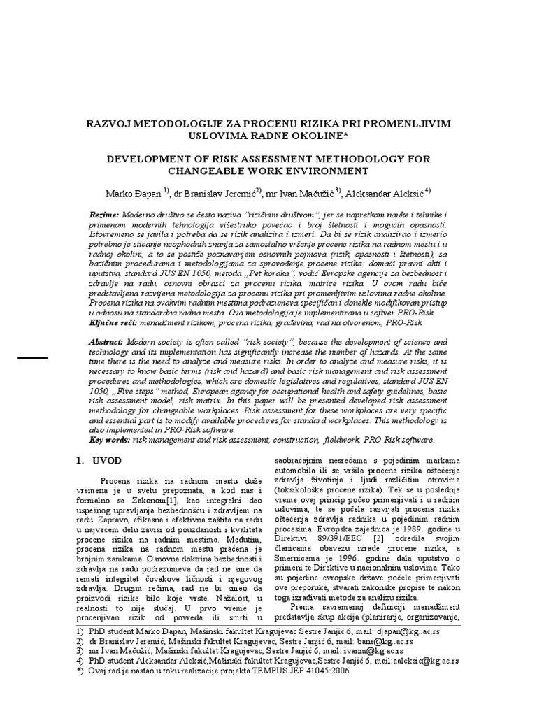 Procena Rizika | PDF