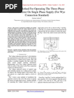 A Simple Method For Operating The Three-Phase Induction Motor On Single Phase Supply (For Wye Connection Standard)