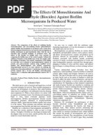Comparison Of The Effects Of Monochloramine And Glutaraldehyde (Biocides) Against Biofilm Microorganisms In Produced Water