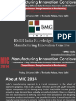 BMGI India - Manufacturing Innovation Conclave 2014 Delhi