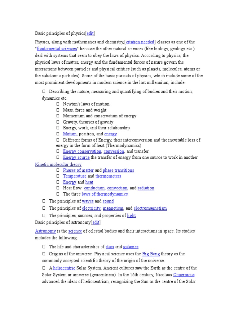 Basic Principles of Physics | Physics & Mathematics | Physics