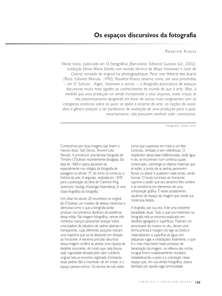 Rosalind Krauss PDF Museu Imagem