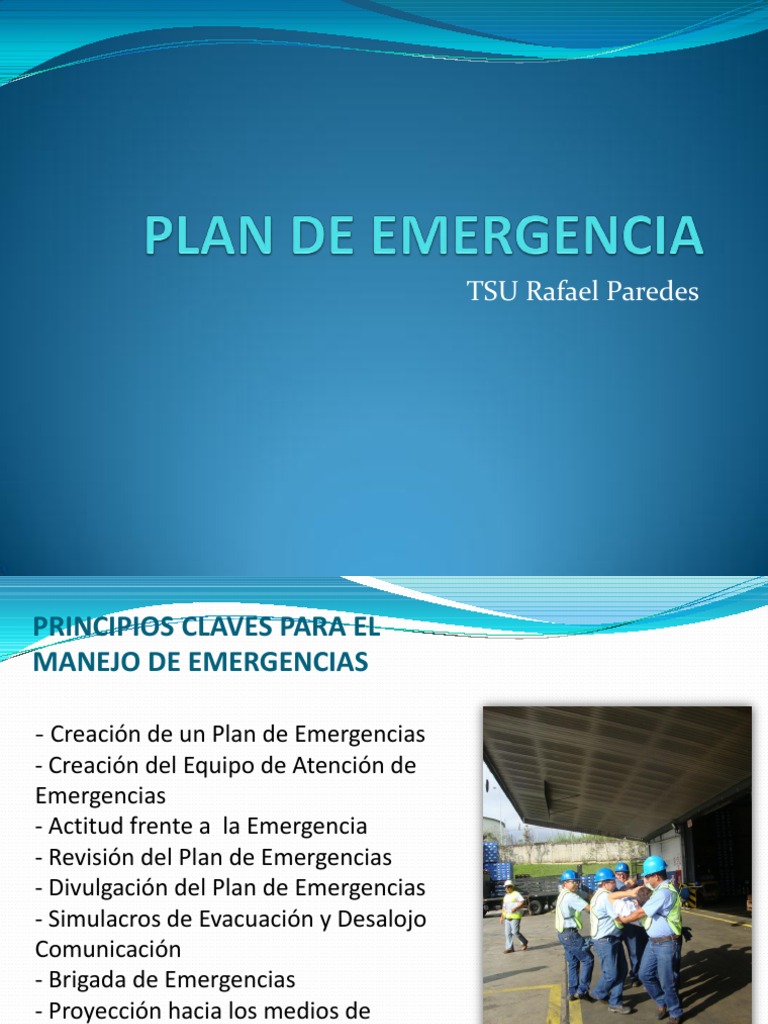 Plan de Emergencia | PDF | Primeros auxilios | Planificación