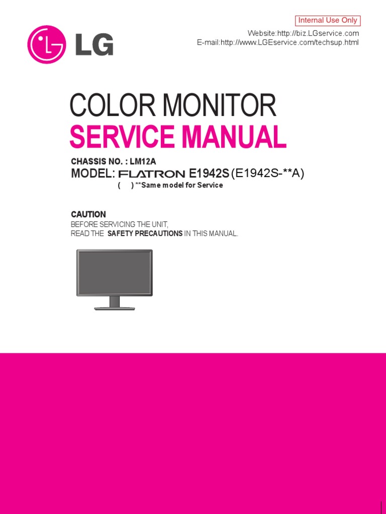 Lg 700e Monitor Service Manual