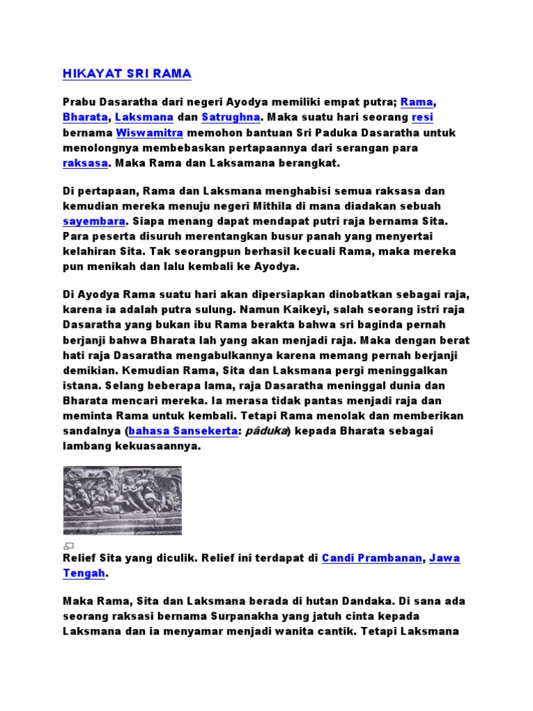 Contoh Hikayat Sri Rama - Simak Gambar Berikut