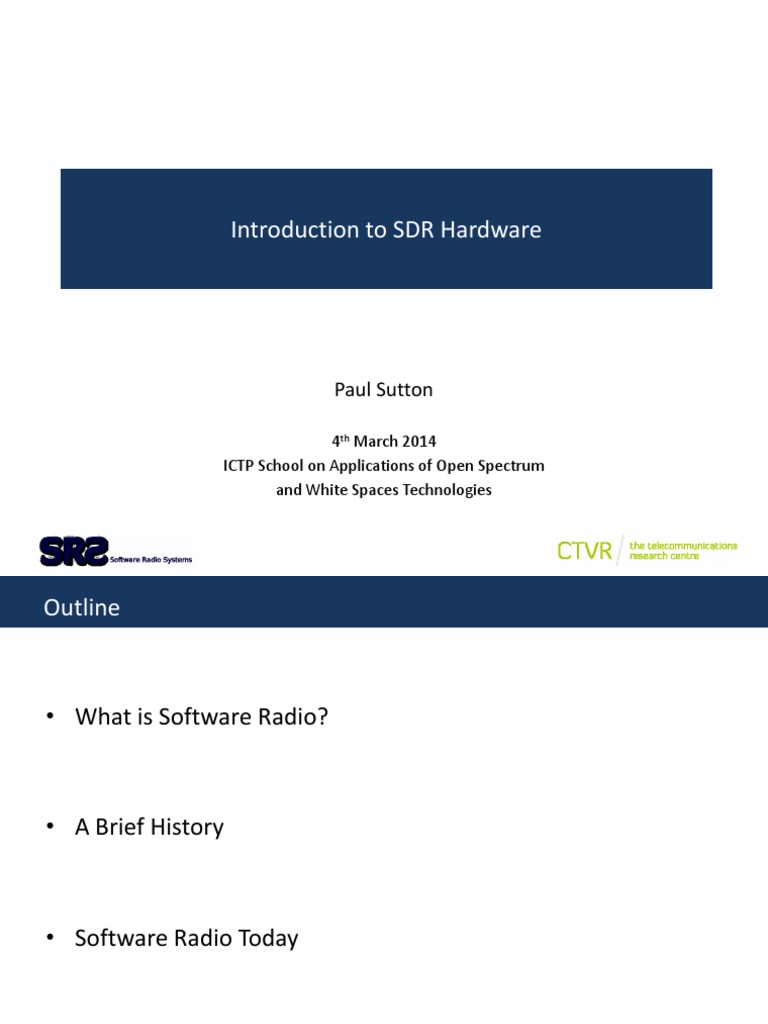 Introduction to SDR Hardware Basics | PDF | Computers