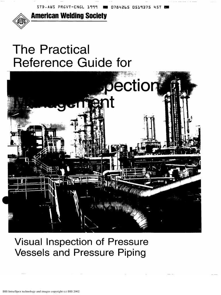 Aws Visual Inspection of Pressure Vessel and Pressure Piping PDF | PDF