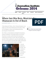 Where Jazz Was Born, Musicians Say Obamacare Is Out of Reach
