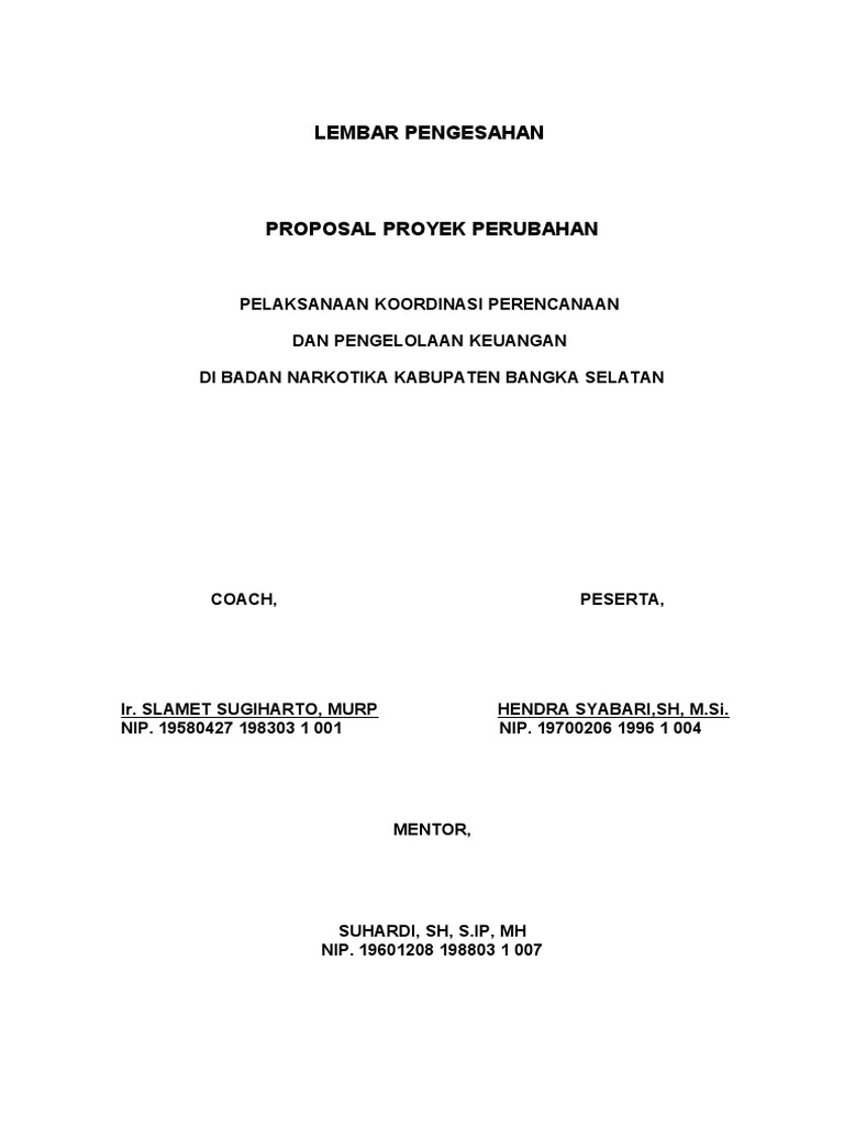 Contoh Proyek Perubahan Diklat Pim Iv Kasubag Keuangan – Berbagai Contoh