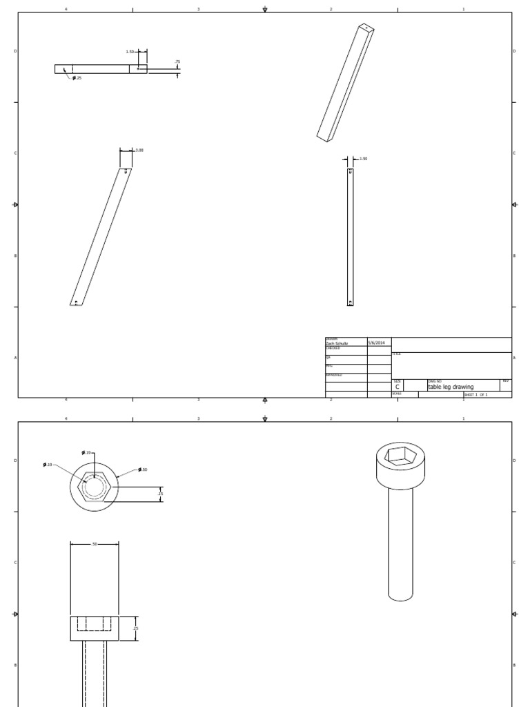 Table Component Drawings Overview | PDF