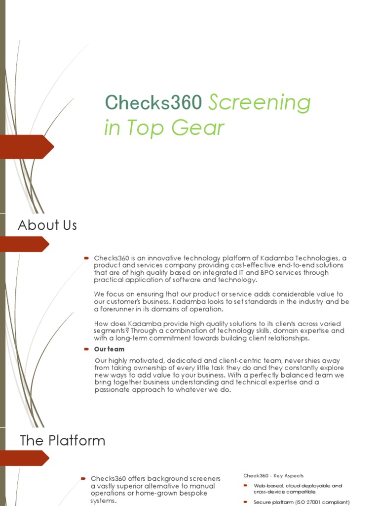 Checks360: Innovative Background Screening | PDF | Authentication ...