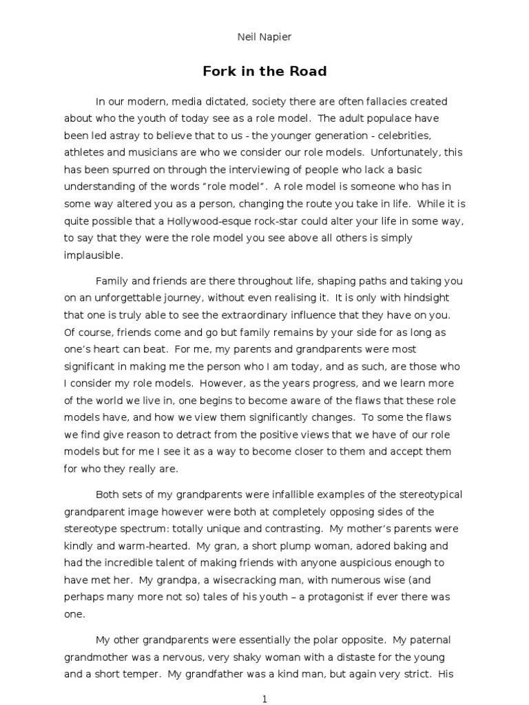 my role model essay 120 words