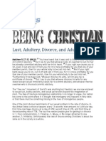 Christian Ethics Lect 15 Lust, Adultery, Divorce, and Adultery