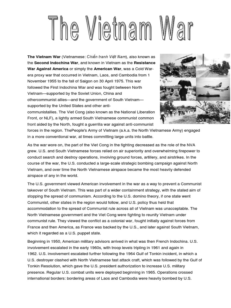 The Vietnam War Pdf Vietnam War South Vietnam