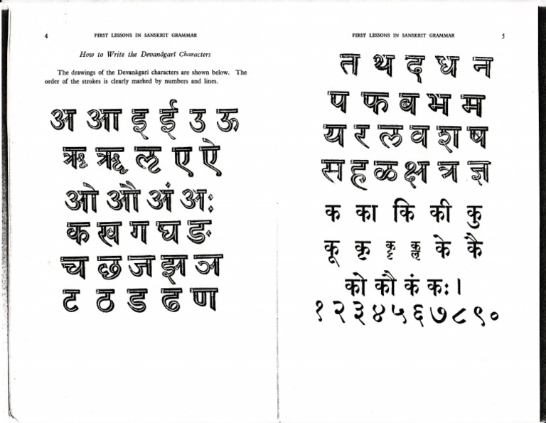 Devanagari alphabet chart image