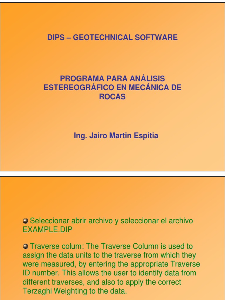 DIPS 7.0 User Manual for Geotech Software | PDF | Geography | Navigation